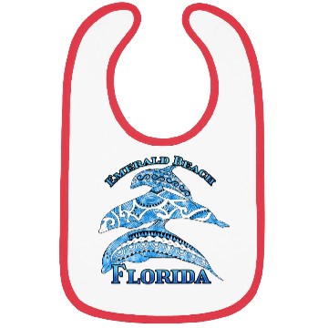 Discover Emerald Beach FloridaVacation Tribal Dolphins Bibs