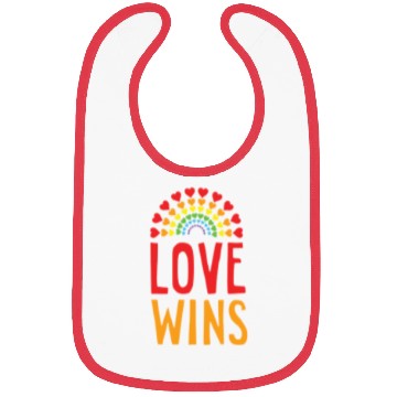 Discover Love wins Rainbow pride LGBTQ pocket size design Bibs
