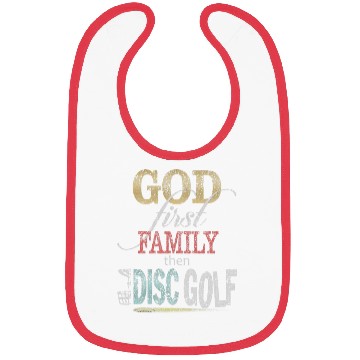 Discover God First Family Then Disc Golf Distressed Bibs