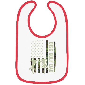 Discover Disc Golf Dad Camouflage American Flag Fathers Day Bibs
