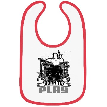 Discover Drum Player Born to play Music Drummer Lover Bibs