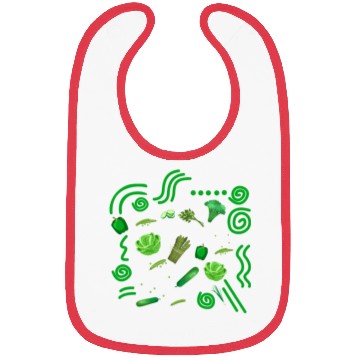 Discover Vegetables Bibs, Green Vegetables Bibs, Vegan