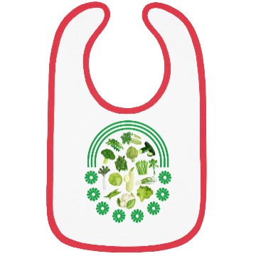 Discover Vegetables Bibs, Green Vegetables Rainbow Bibs,
