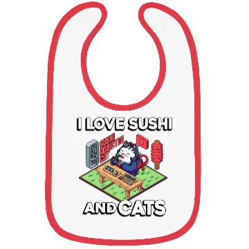 Discover I Love Sushi And Cats, Sushi Lover, Japan, Bibs