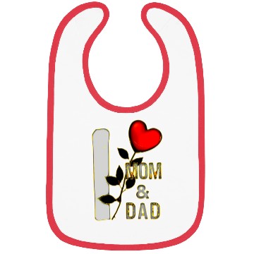 Discover I love mom and dad with heart of a rose Bibs