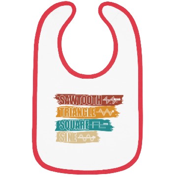 Discover Synthesizer Sine Sawtooth Square Triangle Retro Bibs