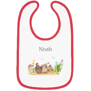 Discover Forest Animal Bear Flowers Name Noah Bibs