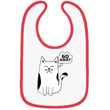 Discover Go Away Angry Cat Bibs