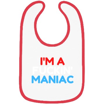 Discover Fuckin' Maniac (Red, White and Blue version) Bibs