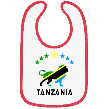 Discover Tanzania lion flag design Bibs