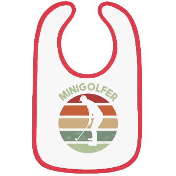 Discover Minigolfing sunrise logo design with golfer Bibs