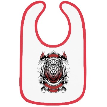 Discover Lion king white red Bibs