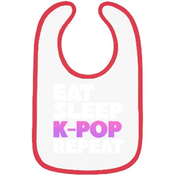 Discover Eat Sleep K-Pop Repeat Bibs