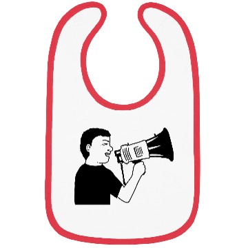 Discover man angry demonstration megaphone Bibs