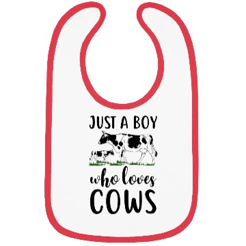 Discover Just A Boy Who Loves Cows Bibs
