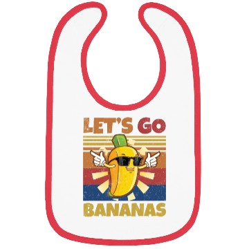 Discover Retro Let's Bananas Funny Banana Bibs