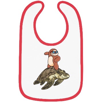 Discover Sloth Surfing Turtle Slow Animal Lover Bibs