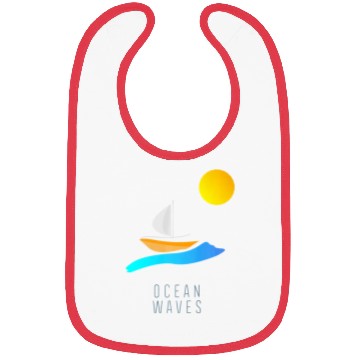 Discover Ocean Waves Sailing Yachting Abstract Bibs