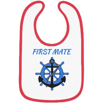 Discover Sailing First Mate blue ships wheel boat anchor Bibs