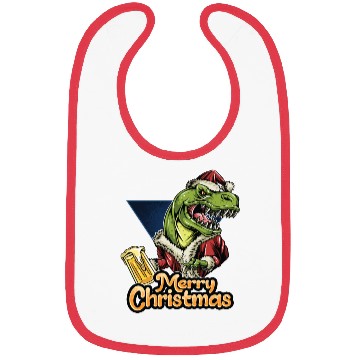 Discover christmas santa claus T-rex dinosaur Bibs
