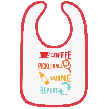 Discover Coffee Pickleball Wine Repeat for Men Women Bibs