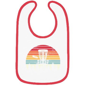 Discover Disc Golf Retro Distressed Trees Sunset Bibs