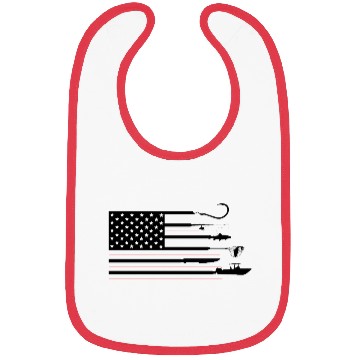 Discover American Flag and Fishing Combined Bibs