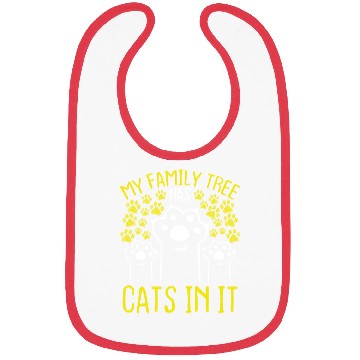 Discover Cat Owner Family Tree has a Cat in it Funny Bibs