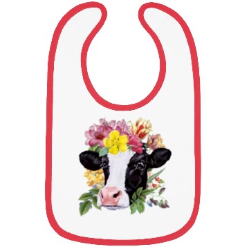 Discover Cow Floral Cow Spring Nature Lovers Bibs