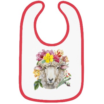 Discover Floral Sheep Spring Nature Farm Sheep Lovers Bibs