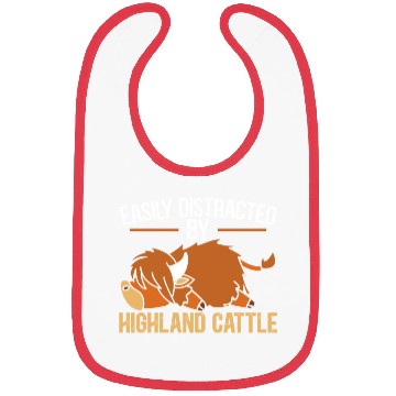 Discover Easily Distracted By Highland Cattle Cow Farmer Bibs
