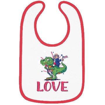 Discover Love America Washington Dinosaur USA 4th Of July Bibs