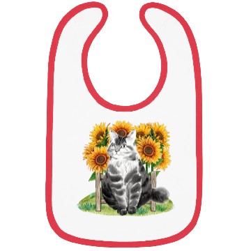 Discover Black Cat With SunFlowers, Gifts For Kitten Lovers Bibs