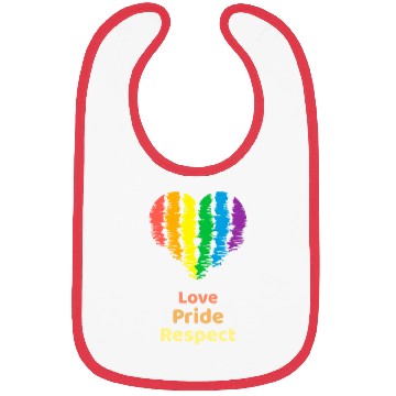 Discover Love Pride Respect. Rainbow Heart For Oslo Bibs