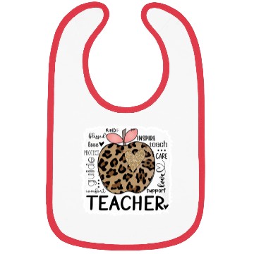 Discover Leopard Apple Teacher Life Back To School 2022 Bibs