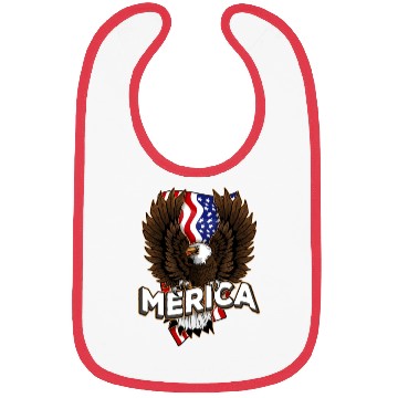 Discover Merica 4th of July Bald Eagle USA American Fla Bibs