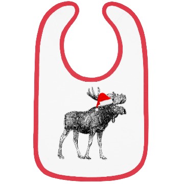 Discover Moose Santa Christmas Canada Alaska Bibs