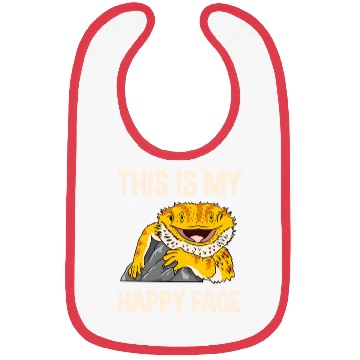 Discover This Is My Happy Face for Bearded Dragon Lover Bibs