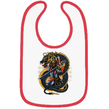 Discover japanese samurai warrior with dragon Bibs
