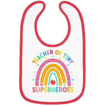Discover Teacher Of Tiny Superheroes Funny Pre-k Teacher Bibs