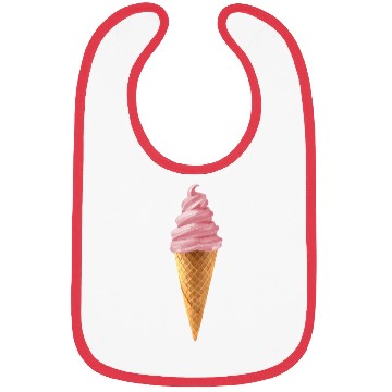 Discover Pink Soft Serve Strawberry Icecream Cone Bibs