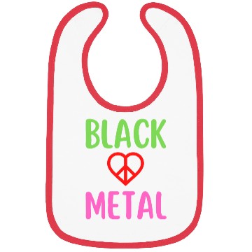 Discover Black Metal Peace Love Symbol Bibs