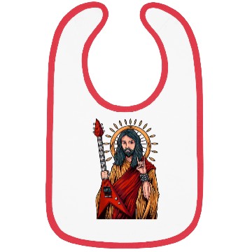 Discover Jesus Playing Heavy Metal Guitar Bibs