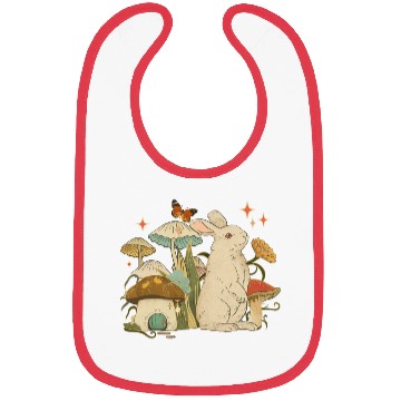 Discover Cottagecore with bunny, mushrooms and butterfly Bibs