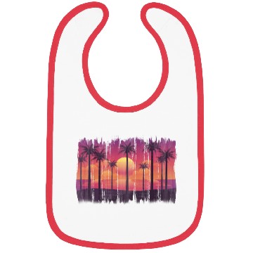 Discover Purple Sunset , Beach, Palm Trees, Vacation Bibs