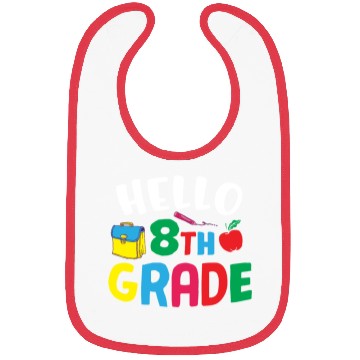 Discover Hello 8th Grade Back To School Bibs