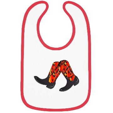 Discover extravagant western boots with flame pattern Bibs