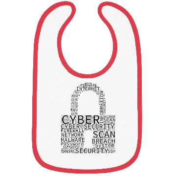 Discover Cyber Security Wordcloud Padlock Bibs