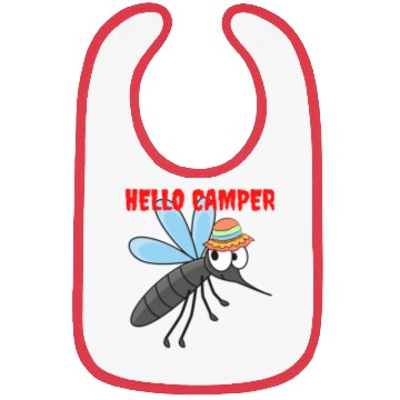 Discover Hello camper | Cute mosquito with a colorful hat Bibs