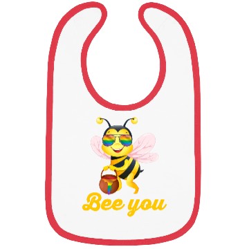 Discover Bee LGBT Gay Lesbian Pride Rainbow Honey Bibs